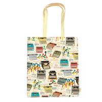 Shopper con manici - fantasia Olivetti - 35 x 40 x 8 cm - carta lavabile 100 gr - conf. 2 pezzi - Kartos - 10130700 - 8009162386368A - DMwebShop