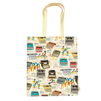 Shopper con manici - fantasia Olivetti - 35 x 40 x 8 cm - carta lavabile 100 gr - conf. 2 pezzi - Kartos - 10130700 - 8009162386368A - DMwebShop
