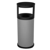 Gettacarte autoestinguente con posacenere 40 lt diametro 31 cm H 80 cm acciaio grigio Stilcasa 570 G - 24044