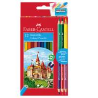Matita colorata eco Il Castello 3 bicolor diametro mina 3 mm colori assortiti astuccio 12 pezzi Faber Castell 110312 - 22845