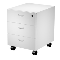 Cassettiera Essence - 3 cassetti - con ruote - 41,5 x 49,5 x 57,6 cm - Bianco - Artexport - 40019/3 - DMwebShop