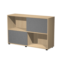 Libreria bassa Essence - 2 ante scorrevoli - rovere-antracite - Artexport - 17066/CT - DMwebShop