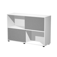 Libreria bassa Essence - 2 ante scorrevoli - bianco-antracite - Artexport - 17066/3T - DMwebShop