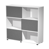 Libreria media Essence - 3 ante scorrevoli - bianco-antracite - Artexport - 17065/3T - DMwebShop