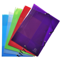 Cartella 3 lemb Crystal Colours - con elastici - PPL - 24 x 32 cm - colori assortiti - conf. 25 pezzi - Exacompta - 56701E - DMwebShop