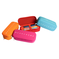 Astuccio 2 zip Monocromo - 21 x 5 x 9 cm - silicone-poliestere - colori assortiti - conf. 12 pezzi - Pigna - 023310400 - 8005235214903 - DMwebShop