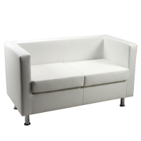 Divanetto Pragma PR2 - 2 posti - con braccioli inclusi - similpelle - bianco - Unisit - PR2/KQ - DMwebShop