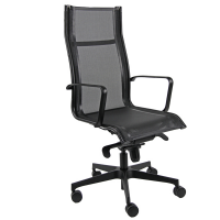 Poltrona direzionale Pollux all black - con braccioli inclusi - nero - Unisit - PVP - DMwebShop