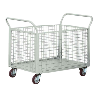 Carrello da lavoro - 4 sponde rete - laterali asportabili - 300 kg - grigio - Tecnotelai - C077G - DMwebShop