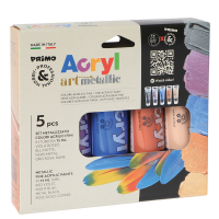 Colori Acryl - 75 ml - colori metal assortiti - astuccio 5 colori - Primo-morocolor - 4213TATM5MET - 8006919042133 - DMwebShop