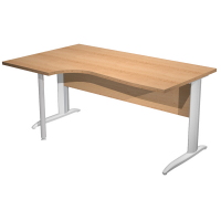 Scrivania Compact Sinistro Easy - 160 x 60-80-100 cm - Faggio-grigio alluminio - Artexport - 009K211/6/AA - DMwebShop