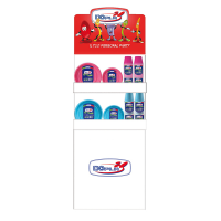 Espositore da terra Mini - con piatti e bicchieri Reuse - fucsia-turchese - Dopla - 36453 - DMwebShop