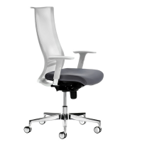Poltrona semidirezionale Elite wing WIEB - con braccioli regolabili - grigio-bianco - Unisit - WIEB/BRWB/HI - DMwebShop