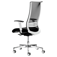 Poltrona semidirezionale Elite wing WIE - con braccioli regolabili - nero - Unisit - WIE/BRWB/HN - DMwebShop
