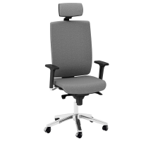 Poltrona semidirezionale Kind KIPGT - con braccioli regolabili e poggiatesta - grigio chiaro - Unisit - KIPGT/BR3D/LI - DMwebShop