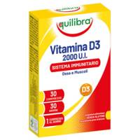 Integratore Vitamina D3,2000 UI sistema immunitario ossa e muscoli 30 compresse 2,43 gr cad - 29673