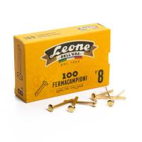 Fermacampioni ottonati - lunghezza 38 mm - n. 8 - Leone - scatola 100 pezzi - conf. 10 pezzi - Leone dell'era - FC8 - 8007979001184 - DMwebShop