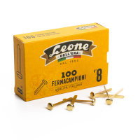 Fermacampioni ottonati - lunghezza 38 mm - n. 8 - Leone - scatola 100 pezzi - conf. 10 pezzi - Leone dell'era - FC8 - 8007979001184 - DMwebShop