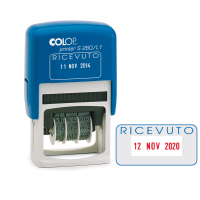 Timbro S260/L1 Datario + RICEVUTO - 4 mm - autoinchiostrante - bicolore - Colop - S260L1.BLS - 9004362301752 - DMwebShop