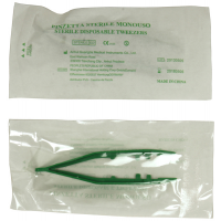 Pinzetta sterile - monouso - 10 cm - verde - Pvs PIN110