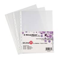 Buste forate Medium - liscio - 22 x 30 cm - trasparente - buste trasparenti a4 22x30 - spessore medio - conf. 50 pezzi - Starline - 662214stl - 8025133038371 - DMwebShop