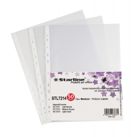 Buste forate Medium - liscio - 22 x 30 cm - trasparente - buste trasparenti a4 22x30 - spessore medio - conf. 50 pezzi - Starline - 662214stl - 8025133038371 - DMwebShop
