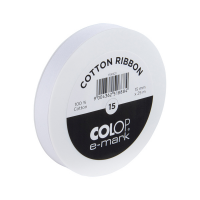 Nastro in cotone E-mark - 15 mm x 25 mt - bianco - Colop - 154.921.00 - 9004362518884 - DMwebShop