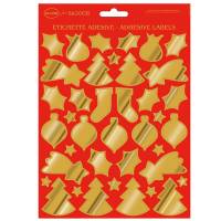 Stickers adesivi fustellati - motivi natale - Oro - conf. 24 pezzi - Rex Sadoch - 99ETICN02 - 8004999299027 - DMwebShop