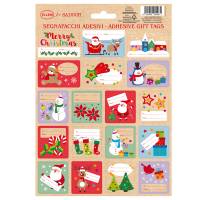 Foglio 18 segnapacchi adesivi - con stampa in oro - motivi natale - Sadoch - conf. 24 pezzi - Rex Sadoch - 99SEGNA06 - 8004999990061 - DMwebShop