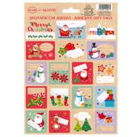 Foglio 18 segnapacchi adesivi - con stampa in oro - motivi natale - Sadoch - conf. 24 pezzi - Rex Sadoch - 99SEGNA06 - 8004999990061 - DMwebShop