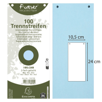Divisori orizzontali forati - cartoncino riciclato - 10,5 x 24 cm - azzuro - 100 intercalari - Exacompta - 13415B - 3130630134152 - DMwebShop