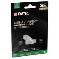 Memoria Dual USB3.2 to Type-C - 32GB - Emtec - ECMMD32GD283 - 3126170182548 - DMwebShop
