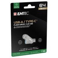 Memoria Dual USB3.2 to Type-C - 64GB - Emtec - ECMMD64GD283 - 3126170182579 - DMwebShop