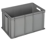 Cassa industriale Europa - 60 x 40 x 32 cm - 64 lt - PP - grigio - Mobil Plastic - Mobilplastic - 4432-GRI - 8004331443224 - DMwebShop