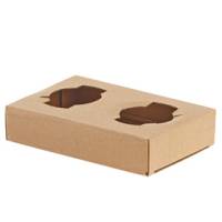 Portabicchiere da asporto - 2 posti - 17 x 11 x 3,5 cm - carta kraft - avana - conf. 50 pezzi - Leone - H0737 - 8024112020765 - DMwebShop