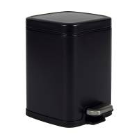 Bidone Pico - con pedale e vaschetta - 4 lt - nero satinato - Perfetto - 28151 - 8052474281517 - DMwebShop