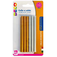 Colle stick per pistole - oro e argento - Ø 7mm - lunghezza 10 cm - conf. 12 pezzi - Deco - 13034 - 8004957130348 - DMwebShop