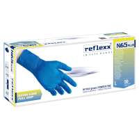 Guanti in nitrile N65 Plus - senza polvere - taglia L - blu - conf. 50 pezzi - Reflexx - N65P-L - N65P/L - 8032891630426 - DMwebShop