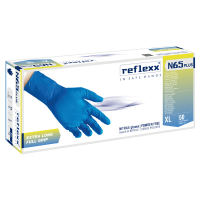 Guanti in nitrile N62 Plus - senza polvere - taglia XL - blu - conf. 50 pezzi - Reflexx - N65P-XL - N65P/XL - 8032891630433 - DMwebShop