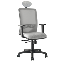 Seduta operativa Nathan NHATPG - con braccioli regolabili e poggiatesta - grigio-grigio - Unisit - NHATPG-BRF-XT-G - NHATPG/BRF/XT/G - DMwebShop