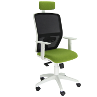 Seduta operativa Kemper KMABPG - con braccioli regolabili e poggiatesta - verde - Unisit - KMABPG-BRFB-SV - KMABPG/BRFB/SV - DMwebShop