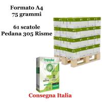 Carta bianca per stampanti multifunzione A4 75 gr scatole da 5 risme pallet da 61 scatole 305 Risme Rey Impulse IMPA4 305 - 736