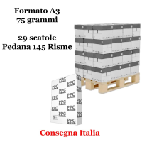 Carta bianca per stampanti -  A3 - 75 gr (non dichiarati sul rifascio) - pallet da 29 scatole - 145 Risme - PPC Grey Paper - MCOPA3-145