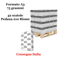 Carta bianca per stampanti -  A3 - 75 gr (non dichiarati sul rifascio) - pallet da 42 scatole - 210 Risme - PPC Grey Paper - MCOPA3-210