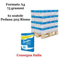 Carta bianca per stampanti multifunzione - A4 - 75 gr (non dichiarati sul rifascio) pallet da 61 scatole - 305 Risme - Paperline - MCOPA4-305
