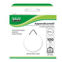 Appendicartelli adesivi - 3,5 cm - carta gommata - bianco - conf. 100 pezzi - Lebez - 0263 - 8007509002636 - DMwebShop