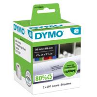 Rotolo 260 etichette LW 990120 - carta - indirizzi estesi - 36 x 89 mm - bianco - conf. 2 rotoli - Dymo - S0722400 - 5411313990127 - DMwebShop