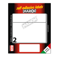 Etichetta adesiva permanente rettangolare - 115 x 70 mm - 2 etich. per foglio - 10 fogli per busta - bianco - conf. 25 pezzi Markin - 10053 - 8007047938121 - DMwebShop