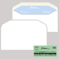 Busta SILVER MATIC FSC gommata bianca senza finestra - 110 x 230 mm - 80 gr - conf. 25 pezzi - Pigna - 0593004AM - 8005235101869 - DMwebShop