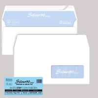 Busta silver90 strip FSC - bianca - internografata - con finestra - 110 x 230 mm - 90 gr - conf. 25 pezzi - Pigna - 0593059AM - 8059020921088 - DMwebShop